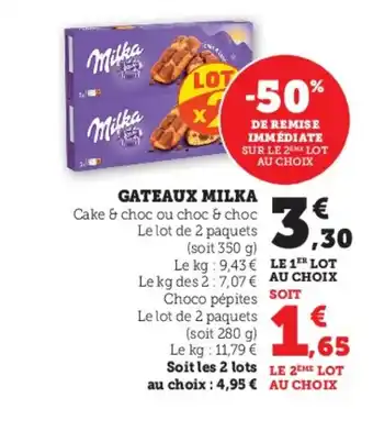 U Express MILKA Gateaux offre