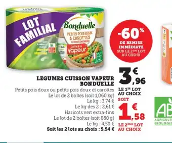 U Express BONDUELLE Legumes cuisson vapeur offre