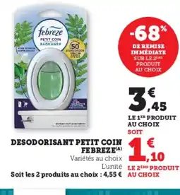 U Express FEBREZE Desodorisant petit coin offre