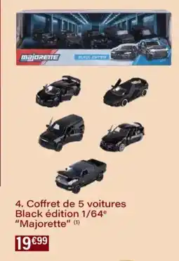 Monoprix Coffret de 5 voitures black édition 1/64 majorette offre
