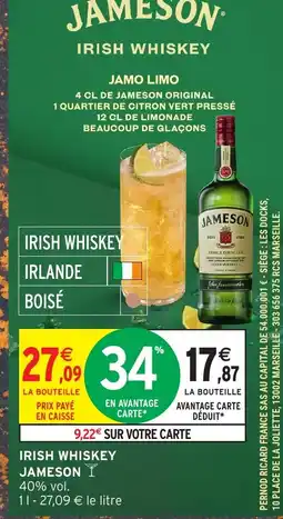 Intermarché Express JAMESON Irish whiskey offre