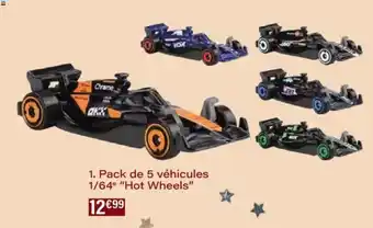 Monoprix Pack de 5 véhicules 1/64 hot wheels offre