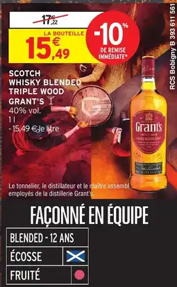 Intermarché Express TRIPLE WOOD GRANT'S Scotch whisky blended offre