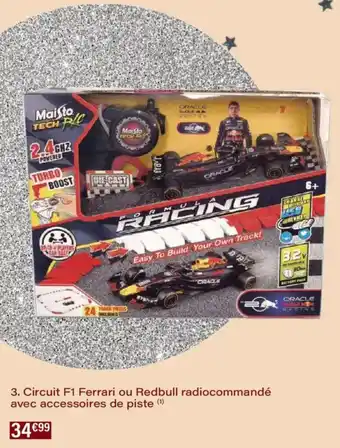Monoprix Circuit f1 ferrari ou redbull radiocommandé avec accessoires de piste offre