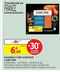 Intermarché Express LABEYRIE Saumon fumé norvège offre