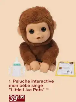 Monoprix Peluche interactive mon bébé singe Little Live Pets offre