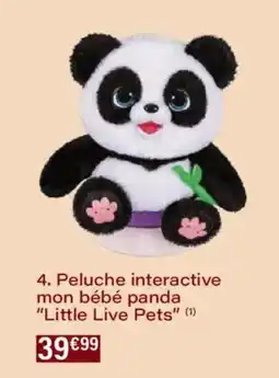 Monoprix Peluche interactive mon bébé panda little live pets offre