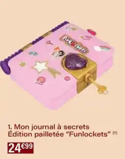 Monoprix Mon journal à secrets édition pailletée funlockets offre