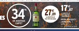 Intermarché Express JAMESON Irish whiskey offre