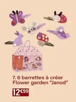 Monoprix 6 barrettes à créer flower garden janod offre