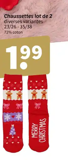 Wibra Chaussettes lot de 2 offre