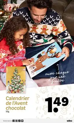 Wibra Calendrier de l'Avent chocolat offre