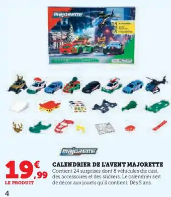 Hyper U MAJORETTE Calendrier de l'avent offre