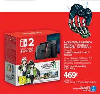 Pack console nintendo switch 2+ légendes pokémon z-a switch 2