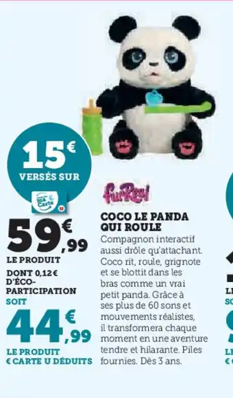 Hyper U FURREAL Coco le panda qui roule offre