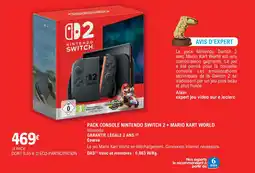 E.Leclerc Espace Culturel Pack console nintendo switch 2 + mario kart world offre