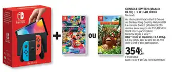 Console switch + 1 jeu au choix
