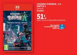 E.Leclerc Espace Culturel Légendes pokémon z-a switch 2 offre