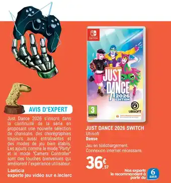 E.Leclerc Espace Culturel Just dance 2026 switch offre