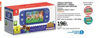 Console nintendo switch lite + animal crossing new horizons
