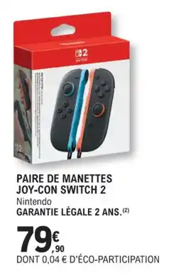 E.Leclerc Espace Culturel Paire de manettes joy-con switch 2 offre
