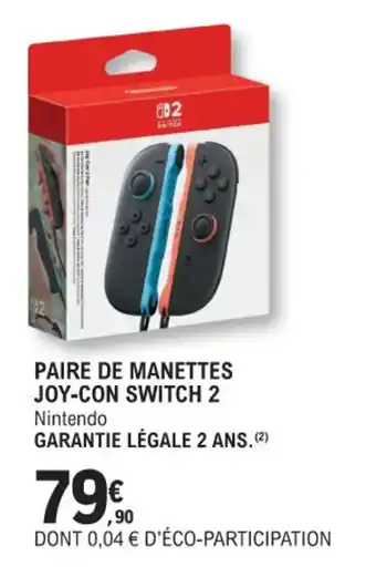 E.Leclerc Espace Culturel Paire de manettes joy-con switch 2 offre
