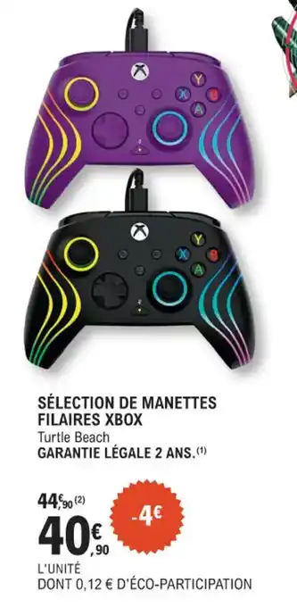E.Leclerc Espace Culturel Sélection de manettes filaires xbox offre