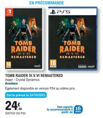 E.Leclerc Espace Culturel Tomb raider iv. v. vi remastered offre
