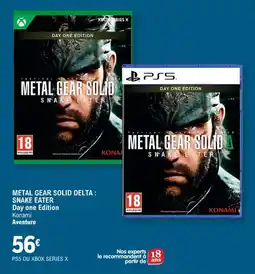 E.Leclerc Espace Culturel Metal gear solid delta snake eater offre
