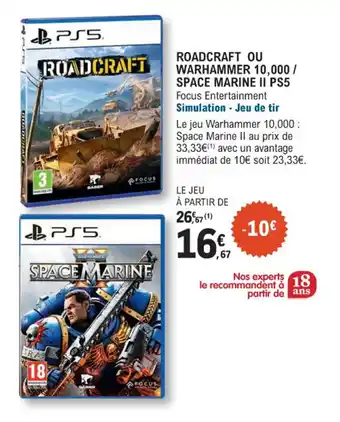 E.Leclerc Espace Culturel Roadcraft ou warhammer 10,000/ space marine ii ps5 offre