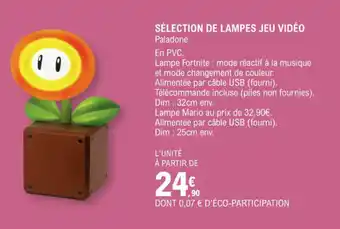 E.Leclerc Espace Culturel Sélection de lampes jeu vidéo offre
