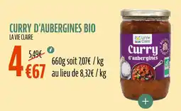 La Vie Claire Curry d'aubergines bio offre
