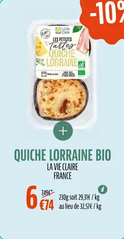 La Vie Claire Quiche lorraine bio offre