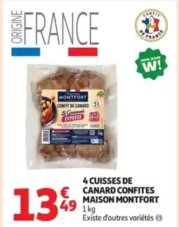 Auchan Supermarché MAISON MONTFORT 4 cuisses de canard confites offre
