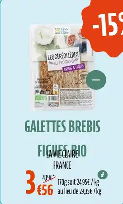 La Vie Claire Galettes brebis figues bio offre