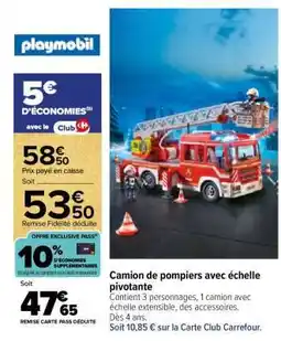 Carrefour Camion de pompiers avec échelle pivotante offre