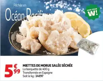 Auchan Supermarché Miettes de morue salée séchée offre
