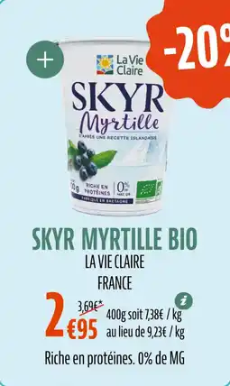 La Vie Claire Skyr myrtille bio offre