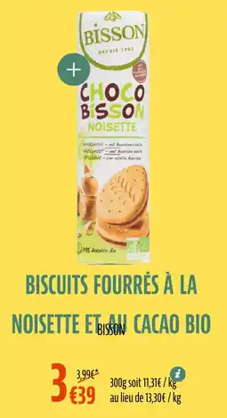 La Vie Claire Biscuits fourrés à la noisette et au cacao bio offre