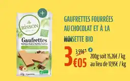 La Vie Claire BISSON Gaufrettes fourrées au chocolat et à la nsette bio offre