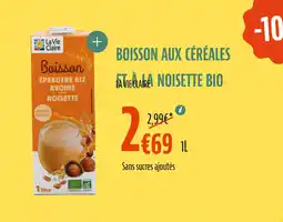 La Vie Claire Boisson aux céréales et la noisette bio offre