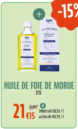 La Vie Claire LYSI Huile de foie de morue offre