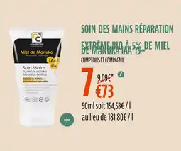 La Vie Claire COMPTOIRS ET COMPAGNIE Soin des mains réparation extrême bio à 5% de miel man de manuka offre