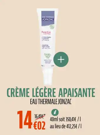 La Vie Claire EAU THERMALE JONZAC Crème légère apaisante offre