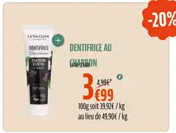 La Vie Claire LA VIE CLAIRE Dentifrice au charbon offre