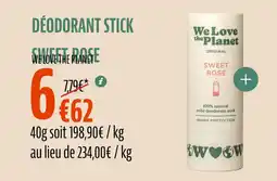 La Vie Claire WE LOVE THE PLANET Déodorant stick sweet rose offre