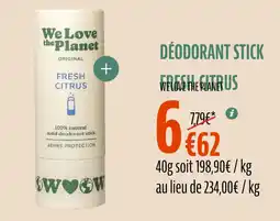 La Vie Claire WE LOVE THE PLANET Déodorant stick fresh citrus offre