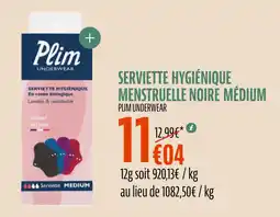 La Vie Claire PLIM UNDERWEAR Serviette hygiénique menstruelle noire médium offre