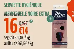 La Vie Claire PLIM UNDERWEAR Serviette hygiènique menstruelle noire extra offre
