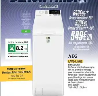 Proxi Confort Aeg - lave-linge lfr666120a offre